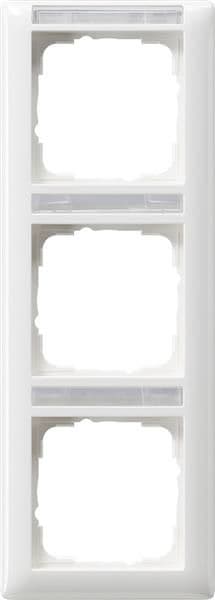 Cadre de finition Gira standard 55 avec zone d'inscription Blanc brillant vue 1