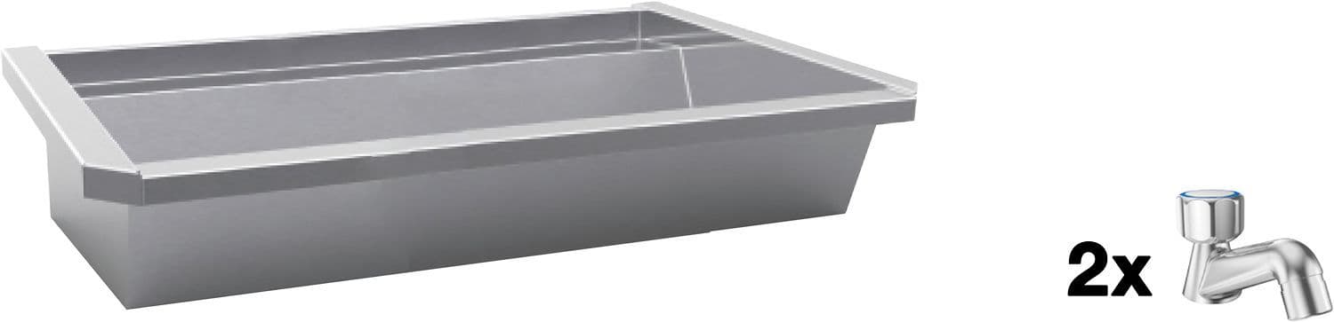 AUGE MURAL SANILAV INTERSAN 120CM INOX 2 ROBINETS D'EAU FROIDE A PIQUER vue 1
