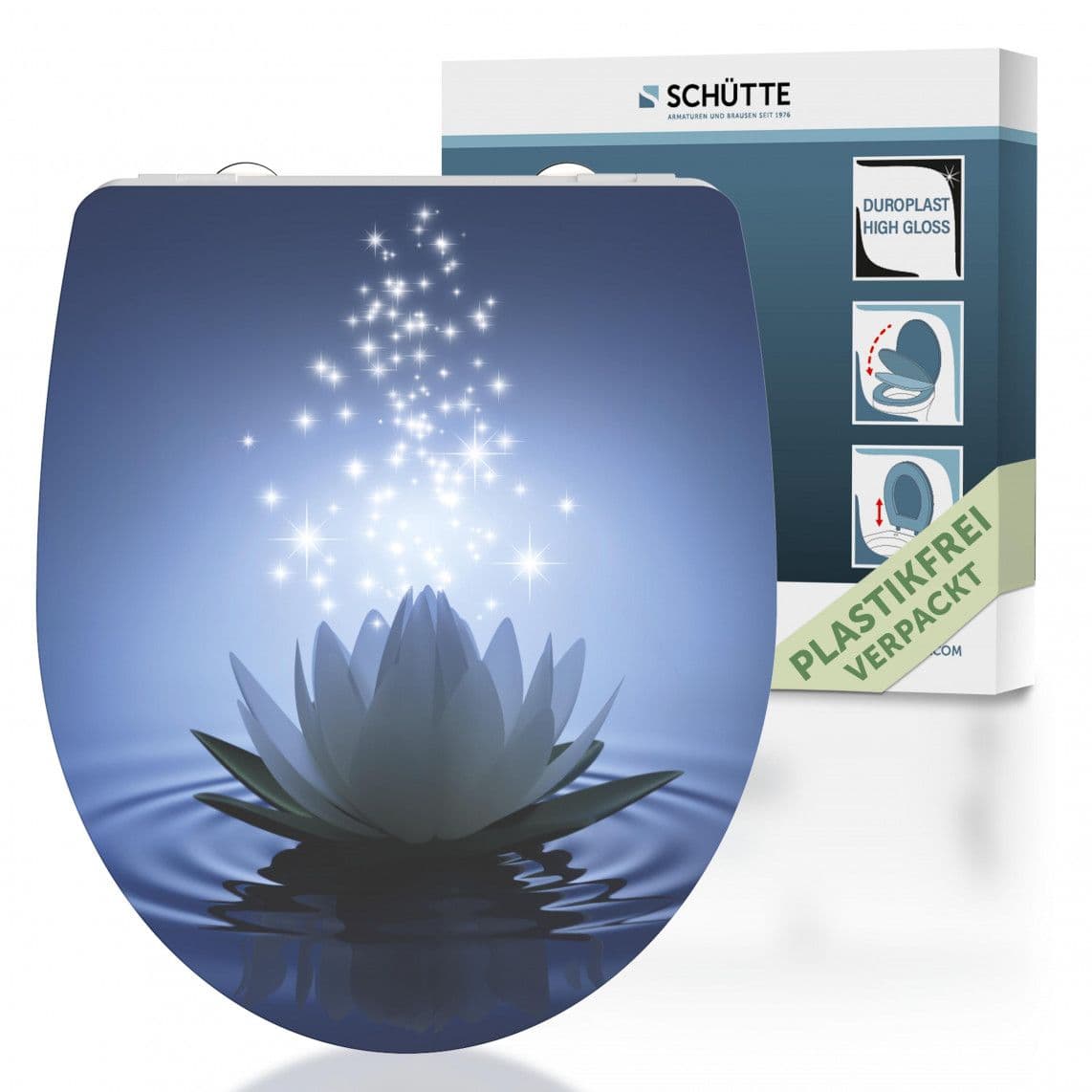 82582 abattant WC en Duroplast HG WATER LILY, avec frein de chute et déclipsable vue 1