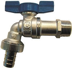 ROBINET DOUBLE SERVICE + MANETTE PAPILLON BLEU GIACOMINI 1/2" vue 1