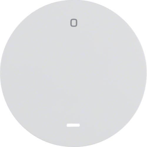 Touche avec voyant transparent et inscription 0 Berker R.1 / R.3 Blanc polaire, brillant vue 1