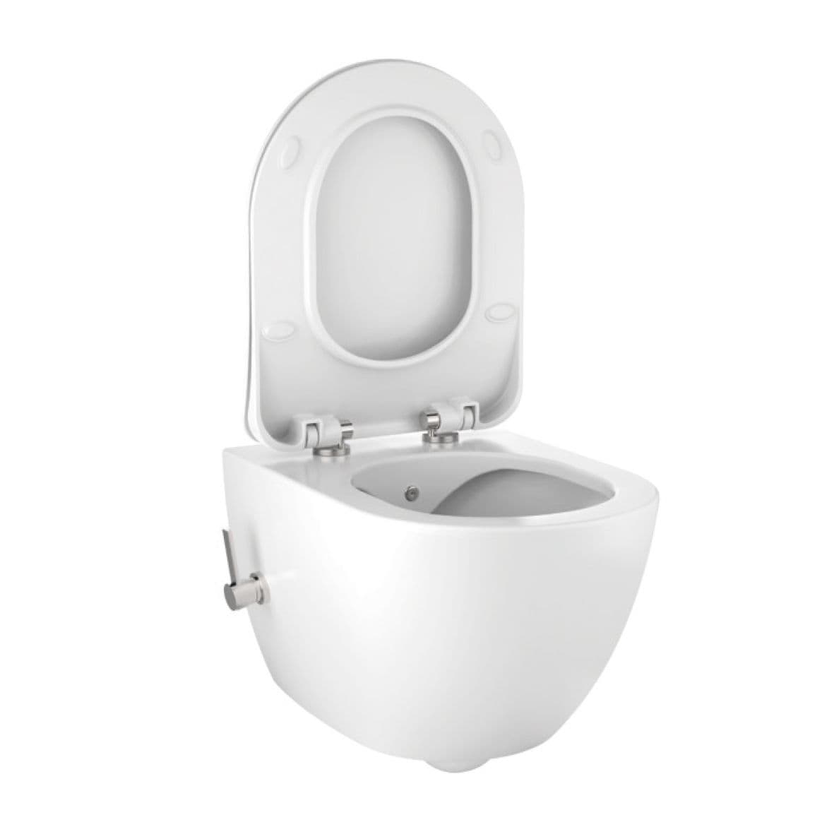 CREAVIT FREE WC SUSPENDU AVEC BIDET – SANS BRIDE – AVEC MÉLANGEUR BIDET EAU CHAUDE ET FROIDE – SANS ABATTANT – BLANC MAT vue 1