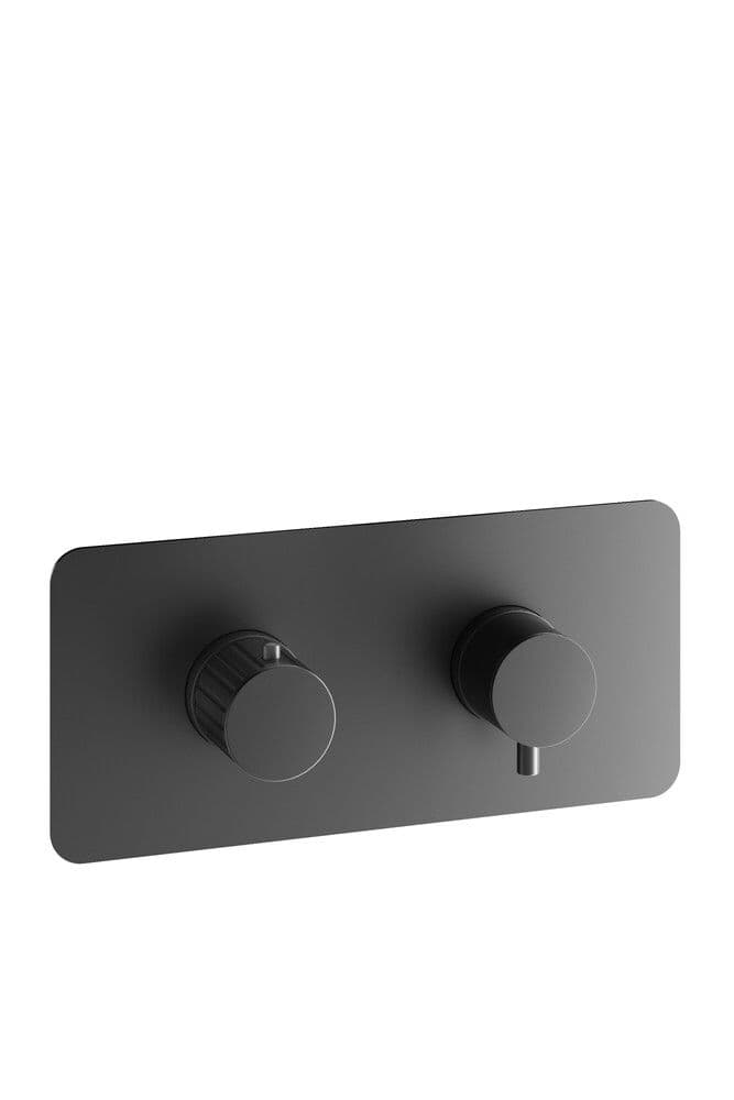 Van Marcke Ondine parties apparentes uniquement pour mitigeur douche thermostatique encastré noir mat vue 1