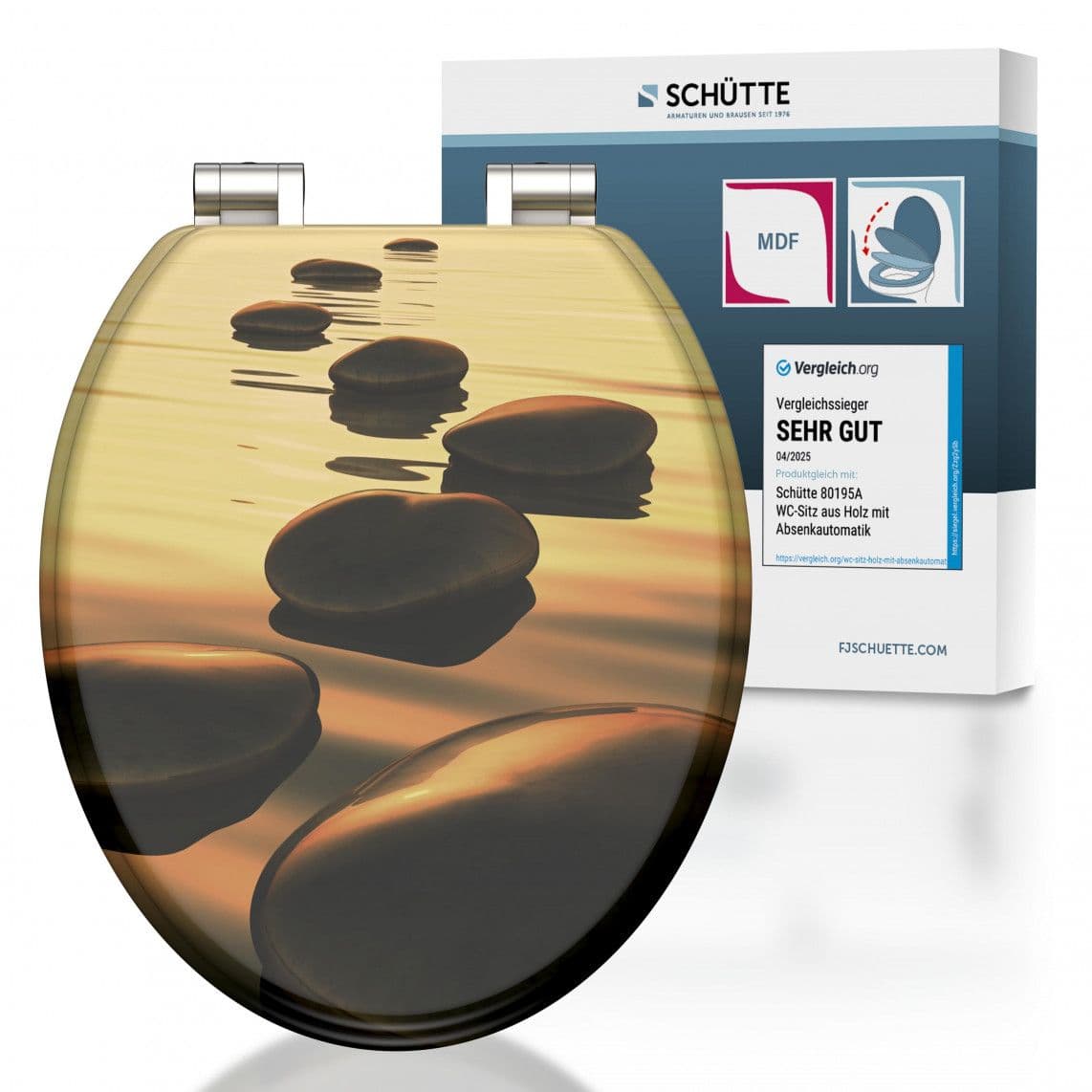 80127 abattant WC en MDF SEA STONE, avec frein de chute vue 1
