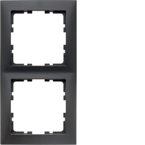 Plaque de recouvrement 2 postes Berker S.1 Anthracite, mat vue 1