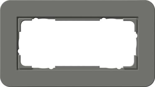 Cadre de finition Gira E3 Soft-Touch Gris foncé avec cadre de support Anthracite Soft-Touch Gris vue 1