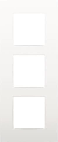Plaque triple verticale entraxe 60mm White vue 1