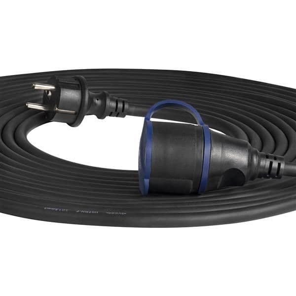 Rallonge robuste avec cordon en caoutchouc de 10m de long, Schuko IP44, 1 x 2 pôles + T, H07RN - F 3 vue 1