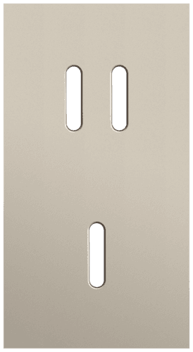 Plaque de recouvrement double, verticale 71 mm d'entraxe, pour une fonction de commutation double et une simple, Niko Rocker steel champagne coated vue 1