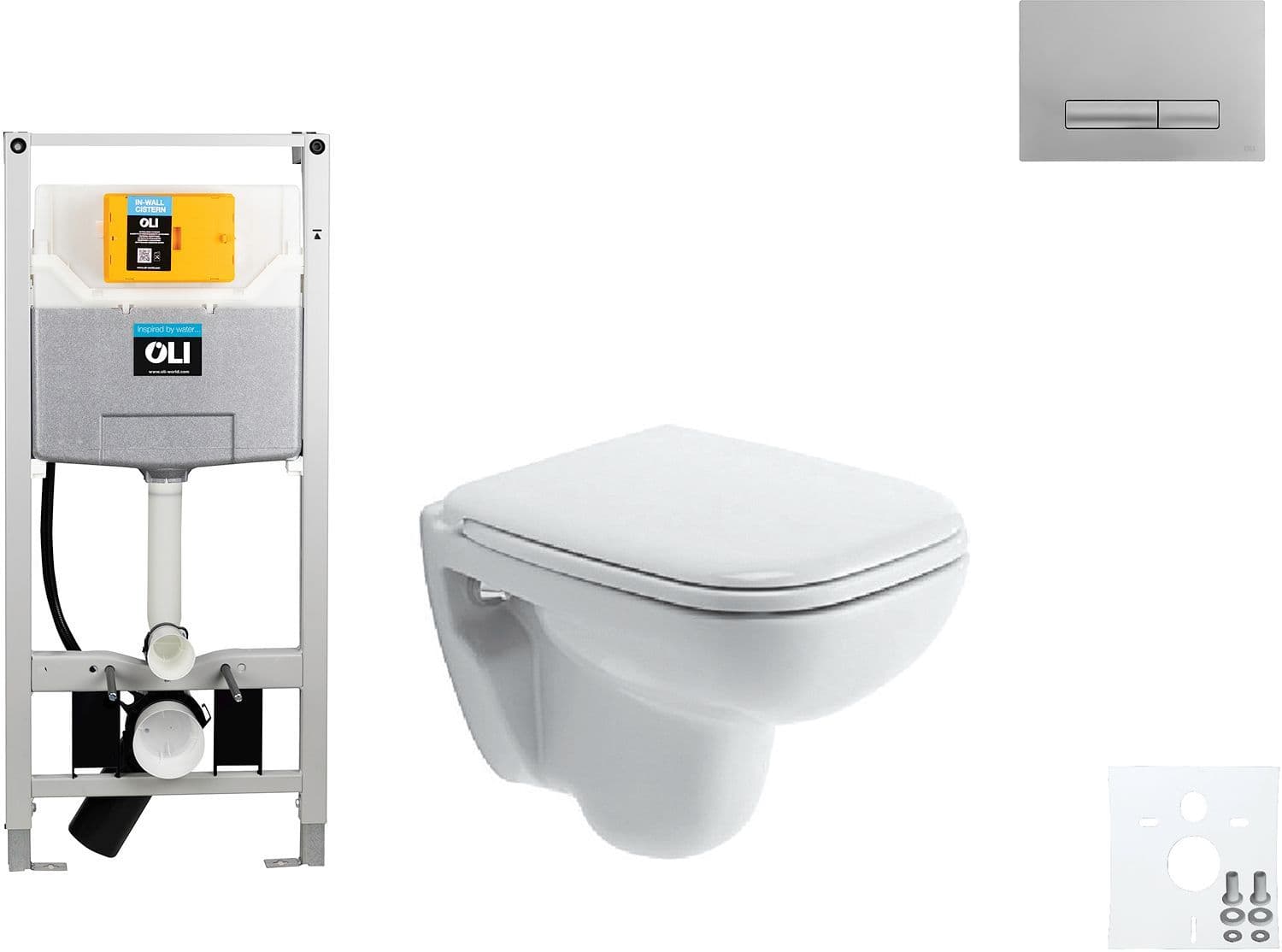 WALLFIX OLI WC SUSPENDU D-CODE COMPACT DURAVIT CODE GLAM MAT CHROME vue 1