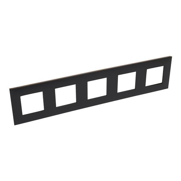 Valena plaque 5 postes horizontal - vertical entraxe 71mm Noir Cuivre vue 1