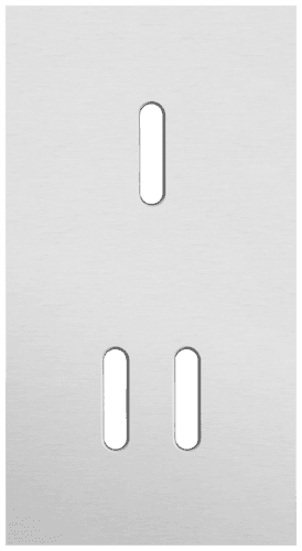 Plaque de recouvrement double, verticale 71 mm d'entraxe, pour une fonction de commutation simple et une double, Niko Rocker alu grey brushed vue 1