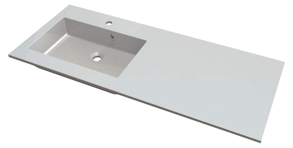 Van Marcke Don tablette 1lavabo marbre artificiel 1200x500x15mm gauche blanc vue 1