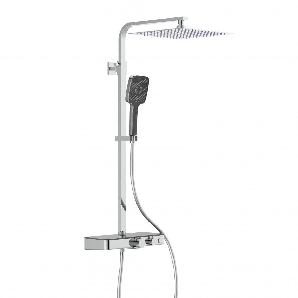 60531 OCEAN Set douche de pluie avec Mitigeur thermostatique, chromé/anthracite, avec tablette vue 1