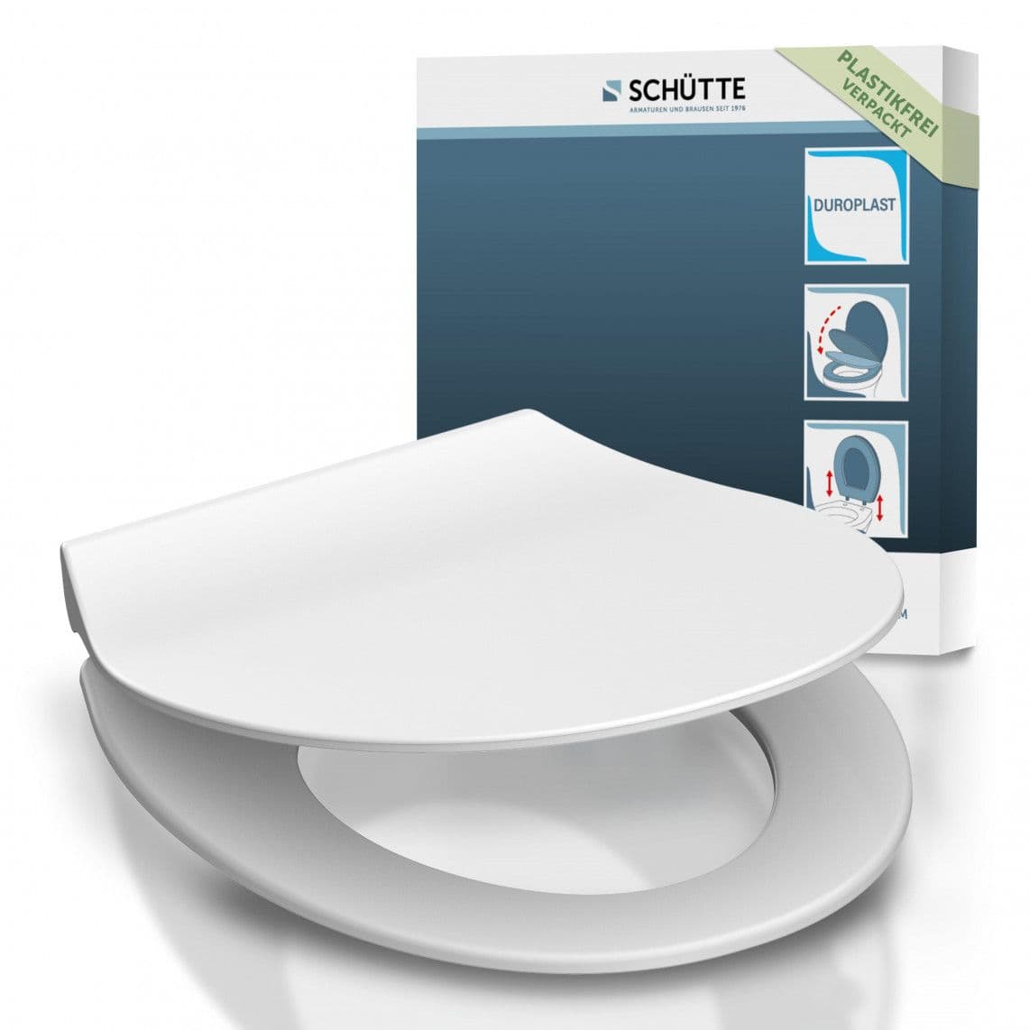82700 abattant WC en Duroplast SLIM WHITE, avec frein de chute et déclipsable vue 1