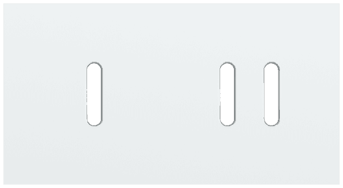 Plaque de recouvrement double, horizontale 71 mm d'entraxe, pour une fonction de commutation simple et une fonction de commutation double, Niko Rocker steel white coated vue 1