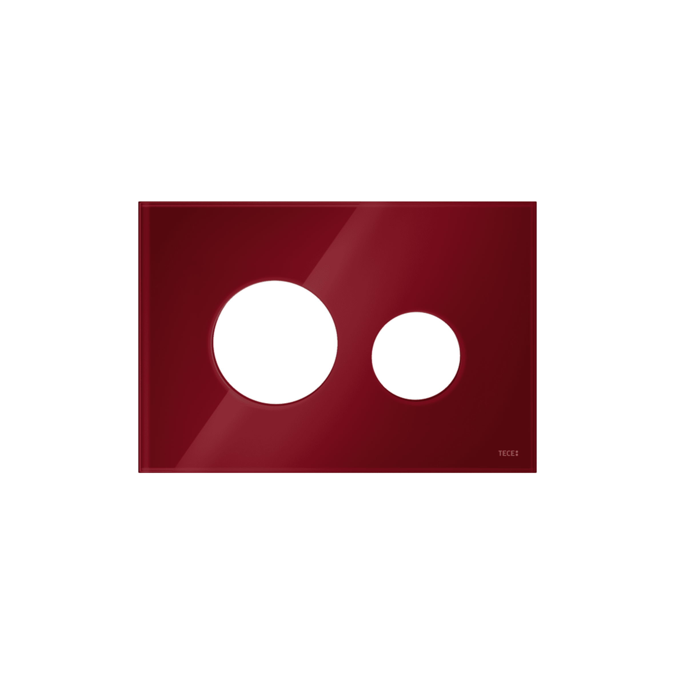 FAÇADE TECELOOP POUR PLAQUE DE DÉCLENCHEMENT WC, VERRE ROUGE RUBIS vue 1
