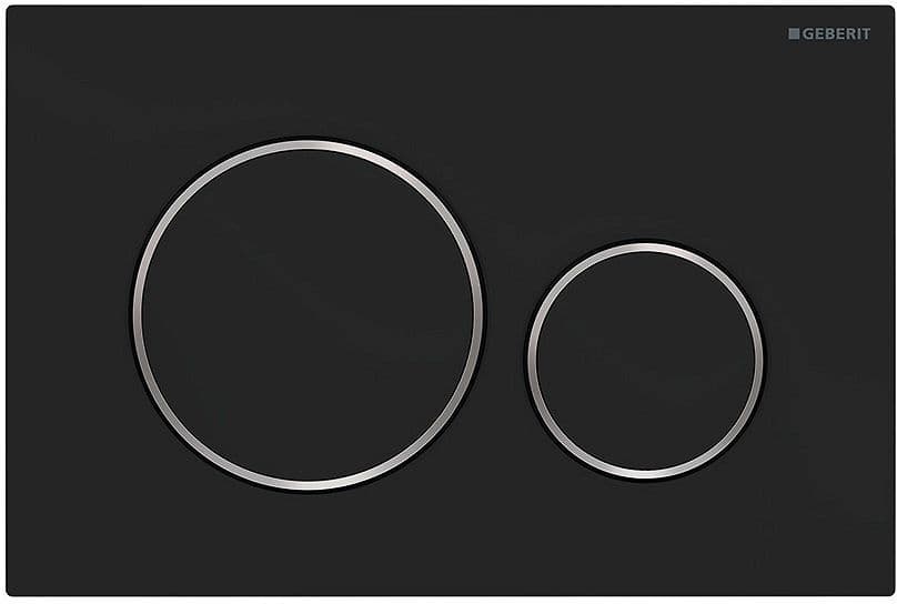 PLAQUE DE COMMANDE 2 TOUCHES SIGMA20 GEBERIT NOIR SATIN-CHROOM BRILLANT EASY-TO-CLEAN vue 1