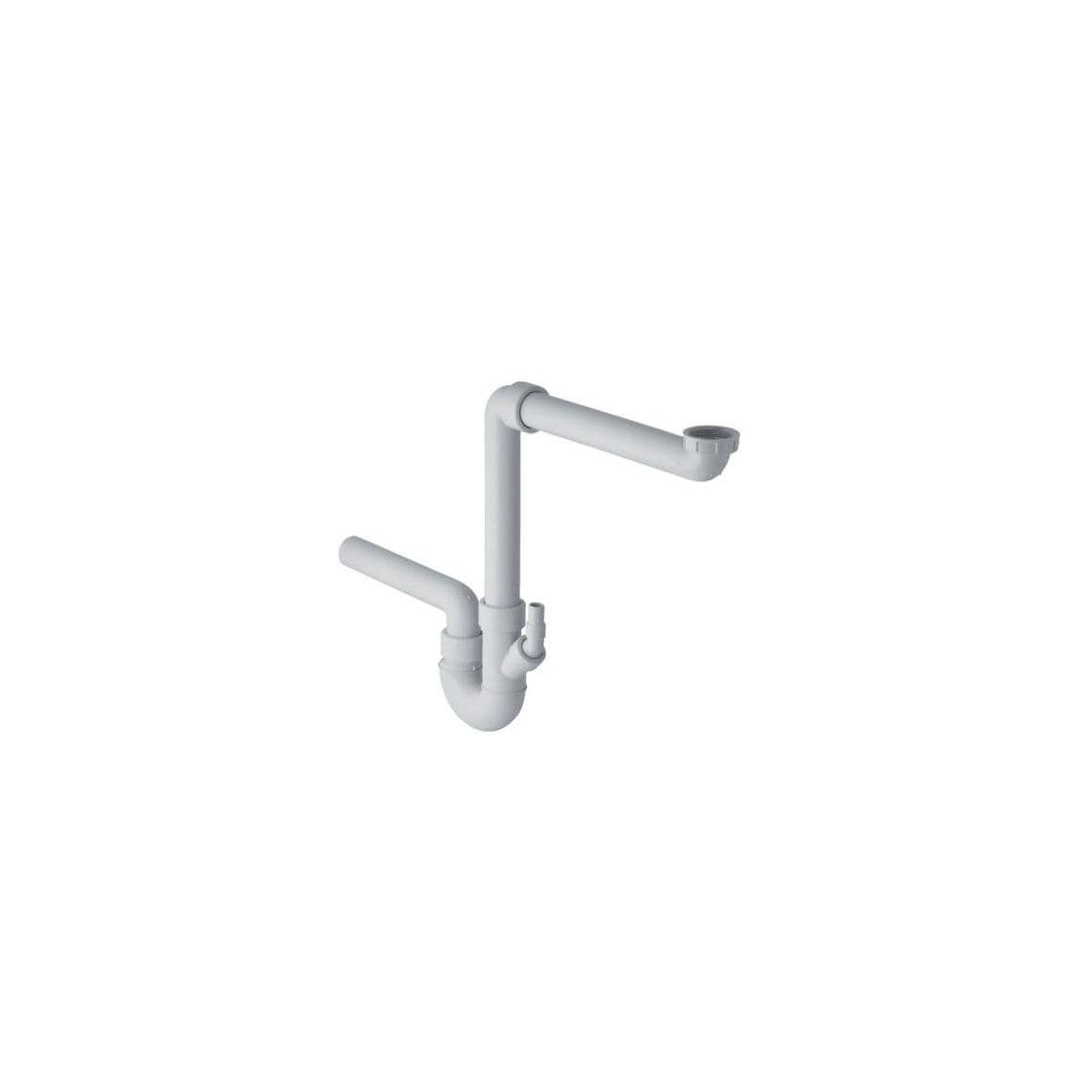 GE152.800.06.1 GEBERIT siphon gain de place pour évier 1 1/2" x 56 mm, Gris, avec raccordement d'appareil vue 1