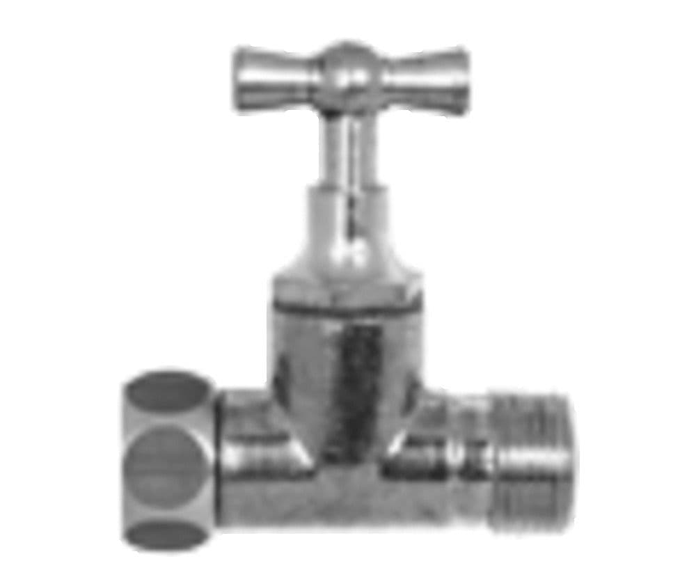 robinet droit pour réservoir de chasse avec presse-étoupe chromé 3/8" vue 1