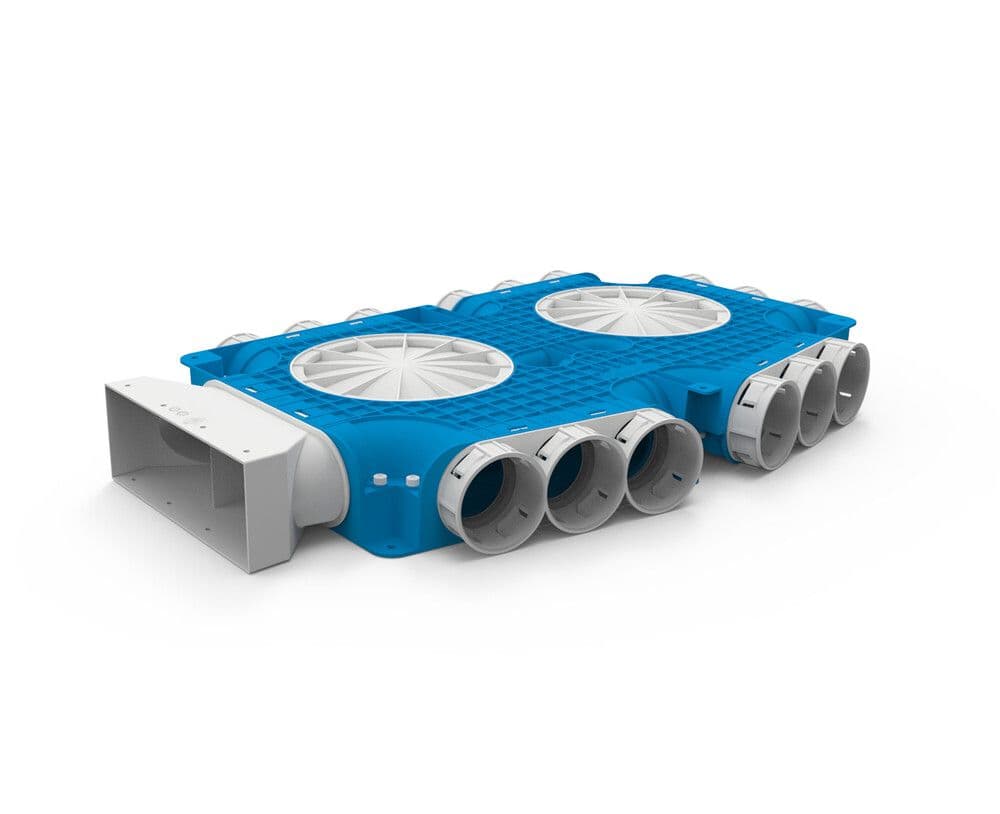Vent-Axia VK69 15 220 collecteur 1 x K 220x80 mm, 15 x D 69 mm, 4x D vue 1