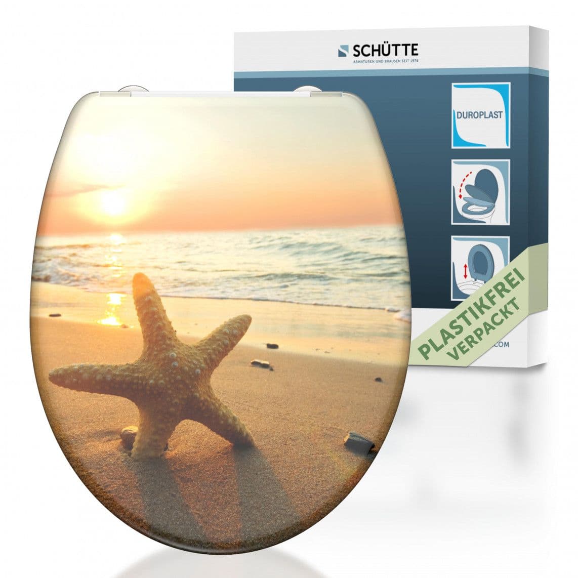 82373 abattant WC en Duroplast SEA STAR, avec frein de chute et déclipsable vue 1