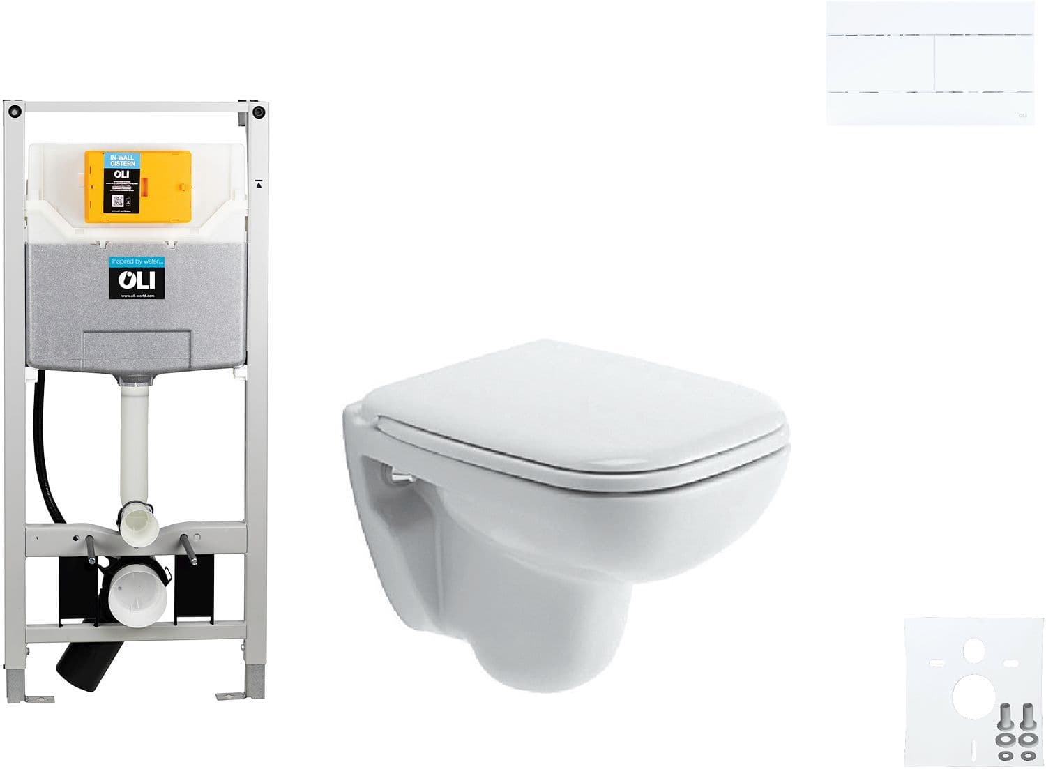 WALLFIX OLI WC SUSPENDU D-CODE COMPACT DURAVIT CODE SLIM BLANC vue 1