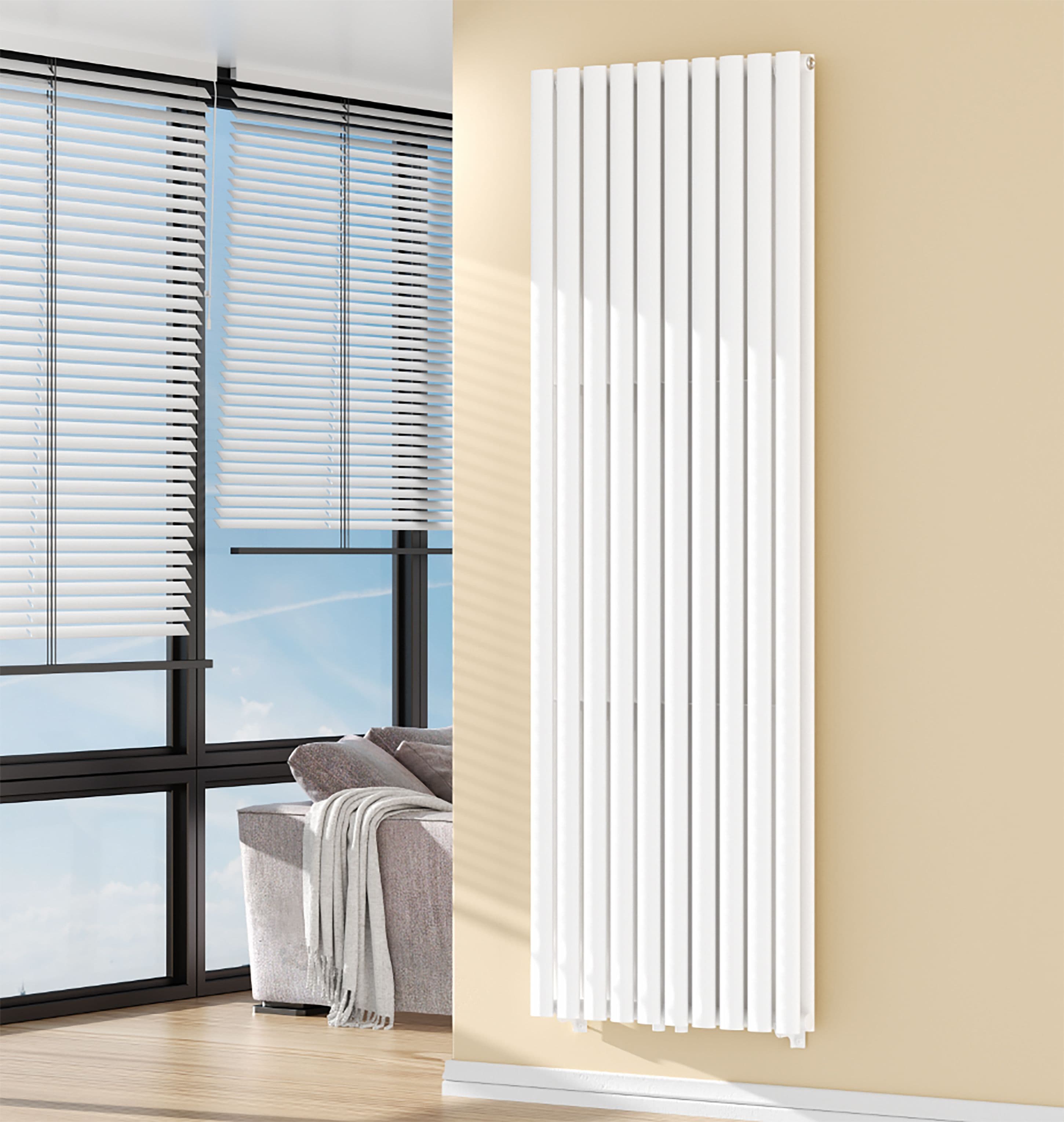 VERTI OVAL RADIATEUR - 1800X600 - DOUBLE - 2X10 ÉLÉMENTS - 2050W - BLANC BRILLANT vue 1