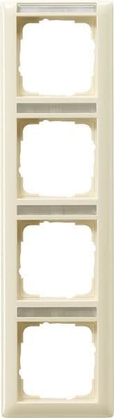 Cadre de finition Gira standard 55 avec zone d'inscription Blanc crème brillant vue 1
