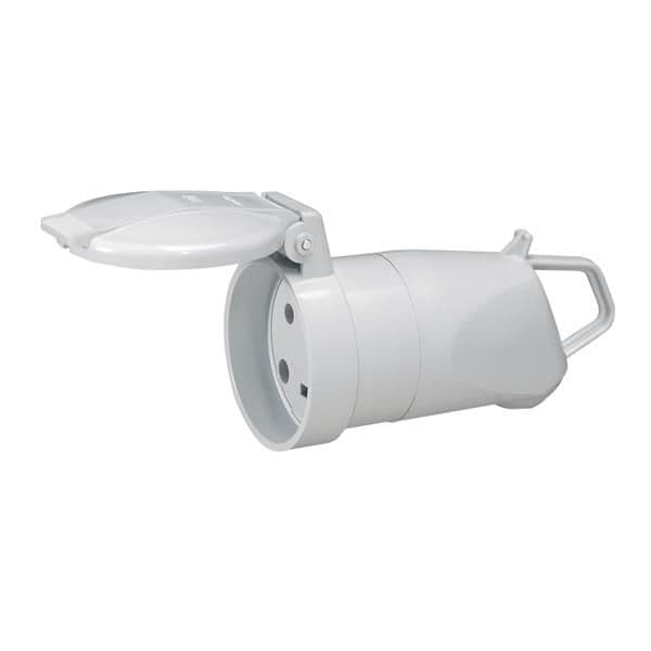 Prolongateur 2 pôles + T 20A - 400V - IP44 - IK08 - Gris vue 1