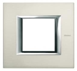 Axolute - plaque 2 modules Aluminium brossé vue 1