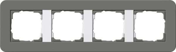 Cadre de finition Gira E3 Soft-Touch Gris foncé avec cadre de support Blanc brillant Soft-Touch vue 1