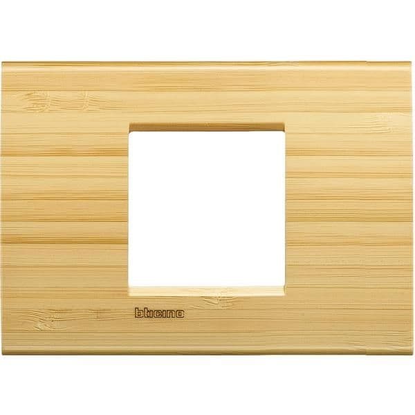 LivingLight - plaque rectangulaire large 2 modules Bambou vue 1
