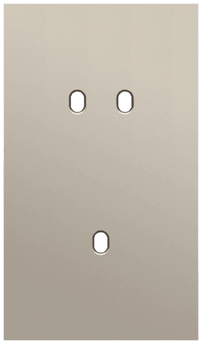 Plaque de recouvrement double, verticale 60 mm d'entraxe, pour une fonction de commutation double et une simple, Niko Toggle steel champagne coated vue 1