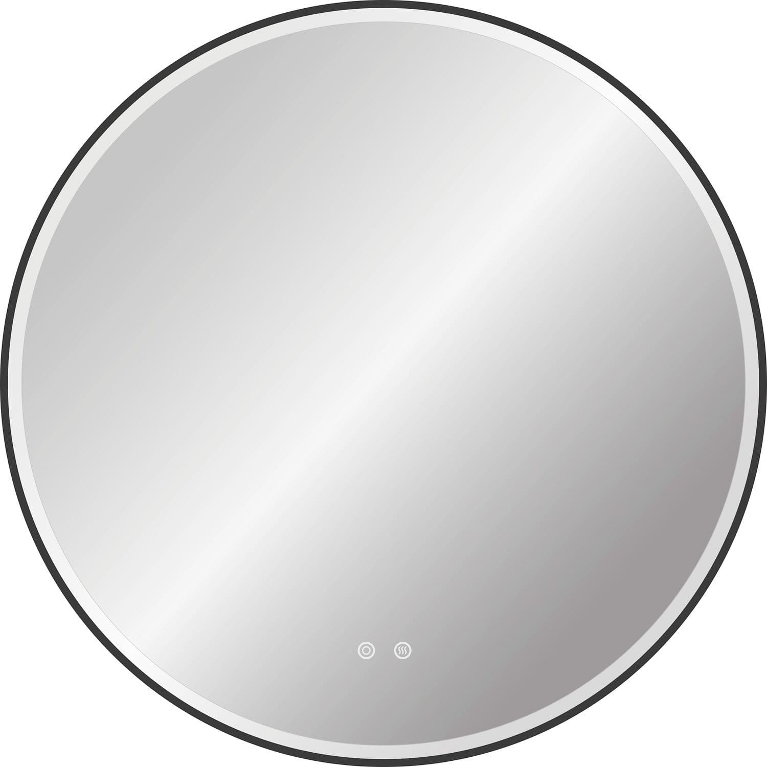 MIROIR DESCO COLLECTION DIAMETRE 800MM ANTI-CONDENS +ECLAIRAGE LED CADRE NOIR vue 1