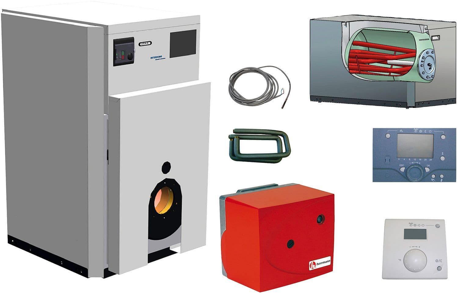 CHAUDIERE FIOUL AVEC BOILER AVEC HL40 ET REGULATION CLIMATIQUE INTERDOMO ERP ECS B ERP CC A TAP L vue 1