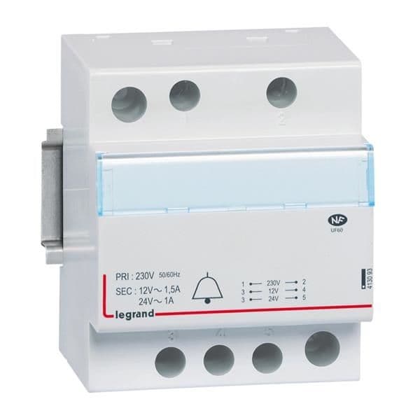 Transfo son. 24 / 12V - 24 - 18Va 1 / 1.5A - 4 modules vue 1