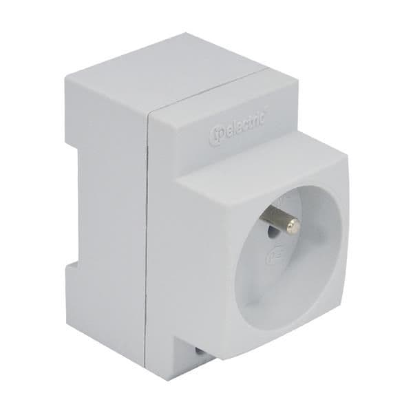 Prise pour montage sur rail Din France / Belgique 1 x 2A 220 - 240Vac vue 1