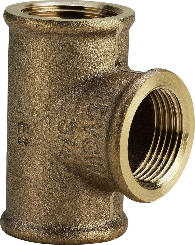 Viega Té réduit bronze 4/4"F x 1/2"F x 4/4"F vue 1