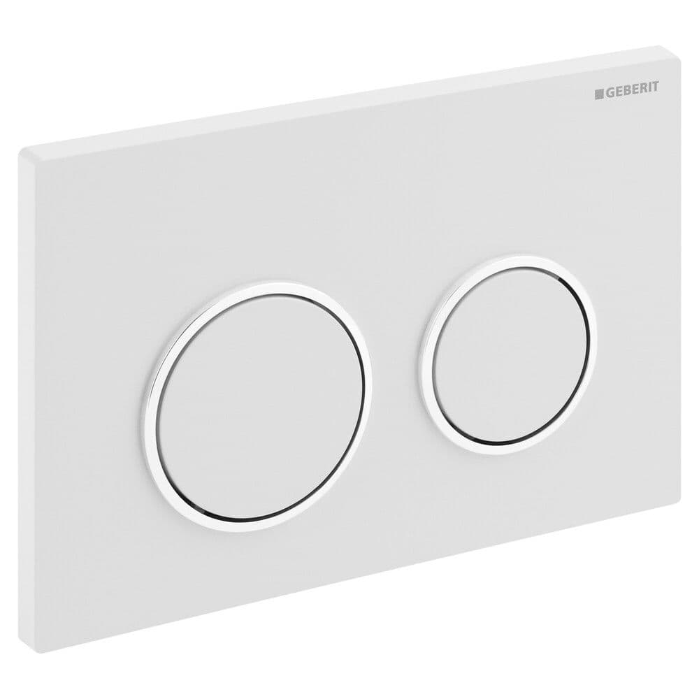 Geberit Omega20 plaque de commande blanc brillant/chrome vue 1