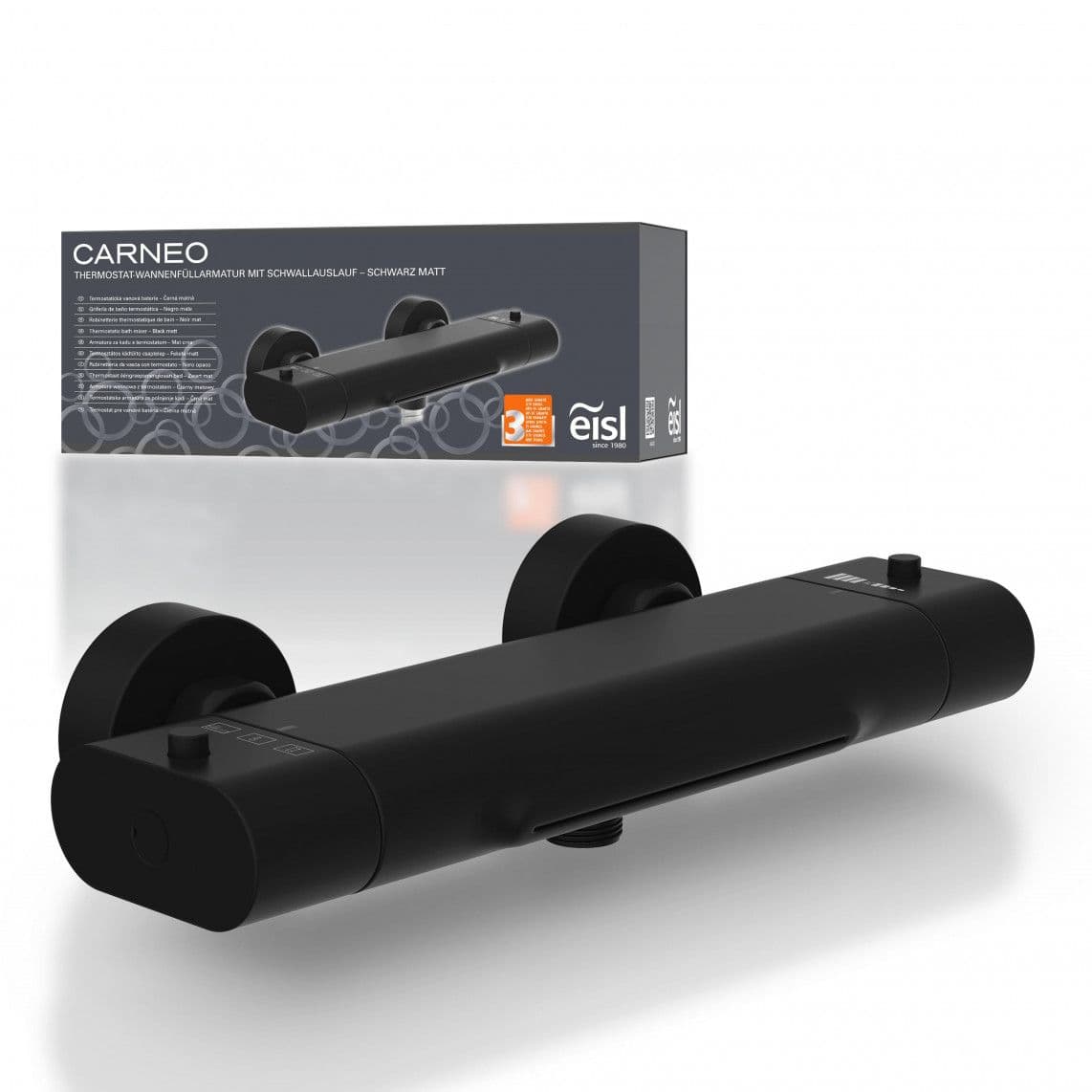 1330090B CARNEO Mitigeur bain/douche, avec bec cascade, noir mat vue 1