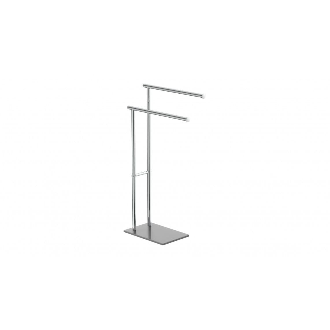 BA0930 Porte-serviettes de toilette à poser double, chromé/gris vue 1