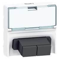 Mosaic fibre optique 2 x SC push pull 2 modules Blanc vue 1