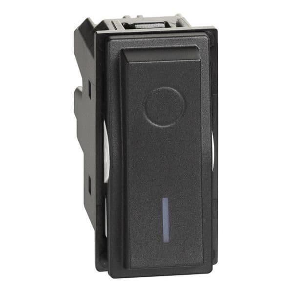 LNow interrupteur bipolaire 16AX complet 1 module Noir vue 1