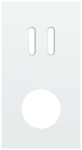 Plaque de recouvrement double, verticale 71 mm d'entraxe, pour une fonction de commutation double et une fonction de prise de courant, Niko Rocker steel white coated vue 1