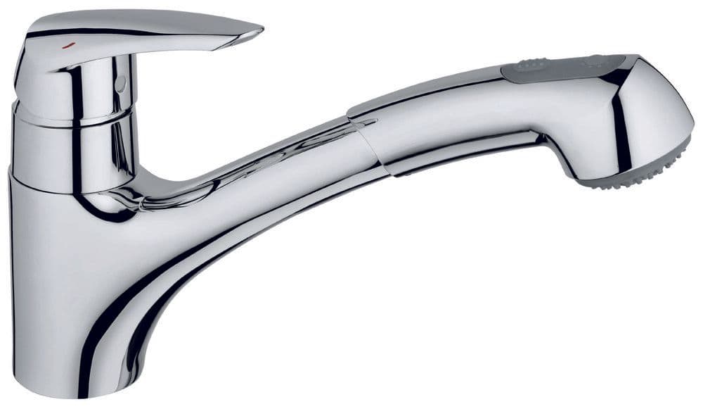 Grohe Eurodisc mitigeur évier monocommande monotrou bec mobile chromé vue 1