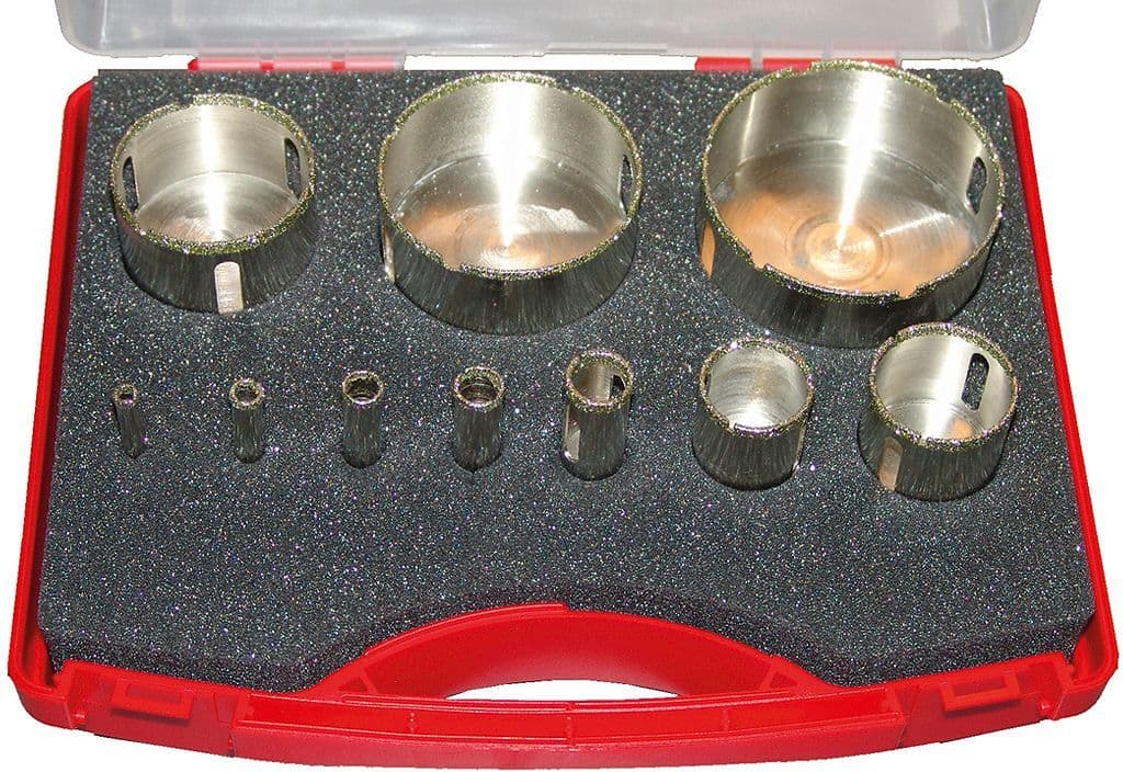 BOÎTE DE TREPANS DIAMANTES A EAU 6 T/M75MM (TÊTE DE FORET 13MM) vue 1
