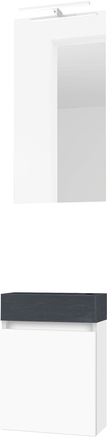 LAVE-MAINS FORM MINI STONE/ 1 PORT/MIROIR/LUMIERE LED BLANC vue 1
