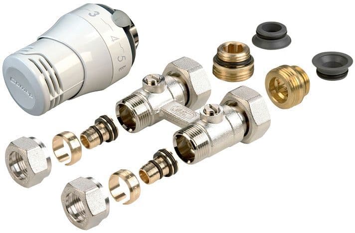 COMBINAISON ROBINETTE POUR RADIATEUR UNIVERSAL INTEGRE COMAP 1/2"-3/4"- 16MM DROIT vue 1