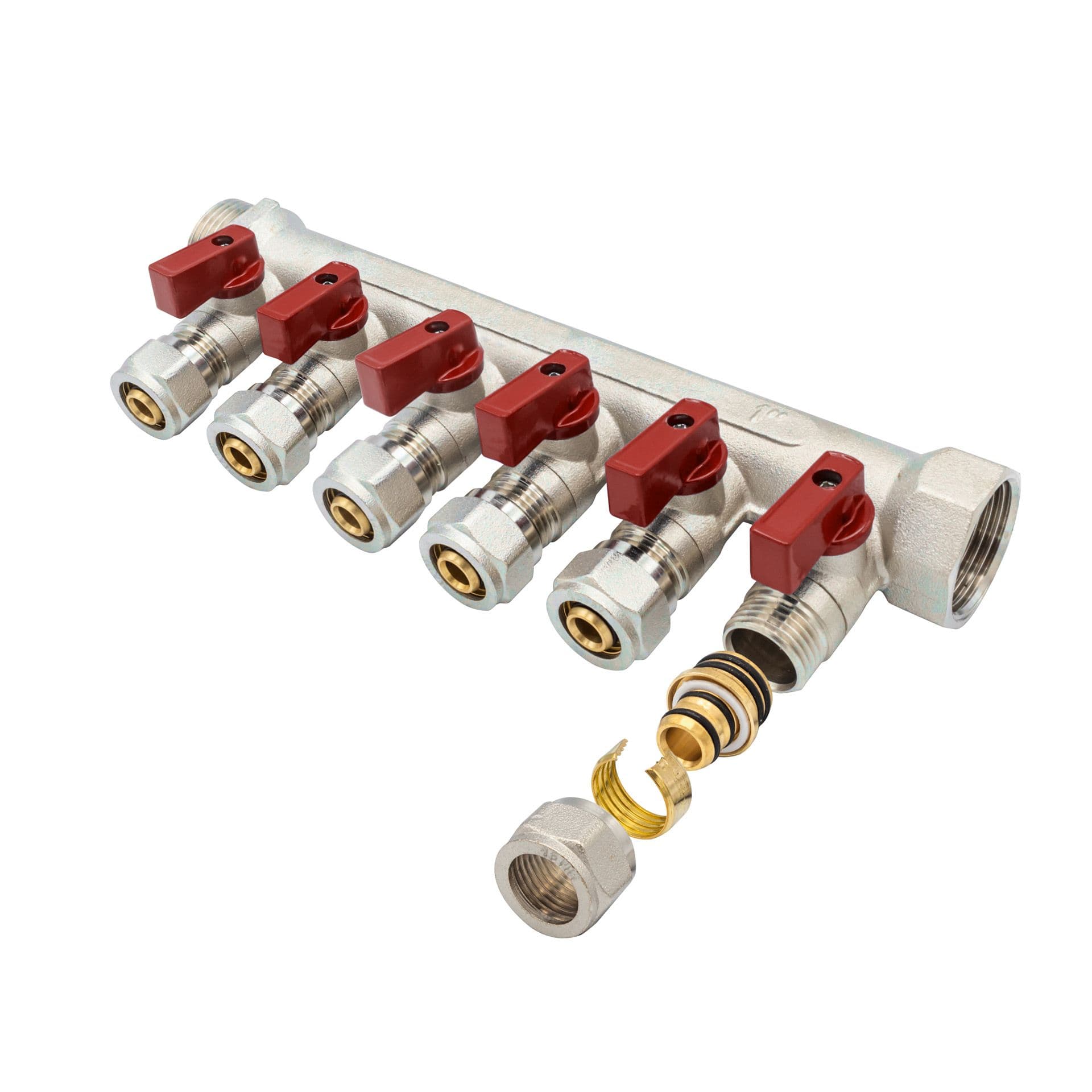 COLLECTEUR A VANNE MF-1" 6X16 ROUGE vue 1